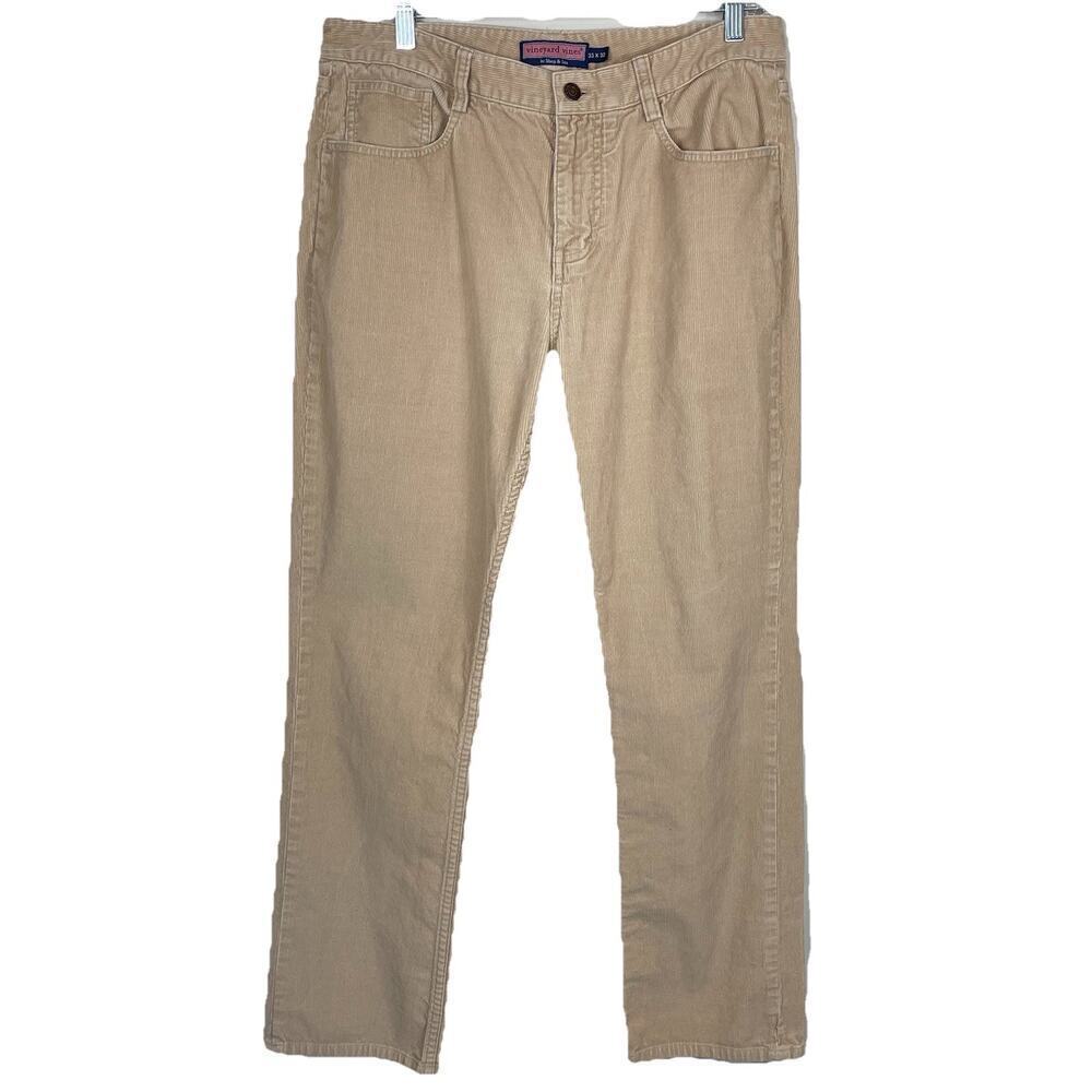 Vineyard Vines Corduroy Pants Mens 33x32 Beige Tan Cotton Preppy Business Casual